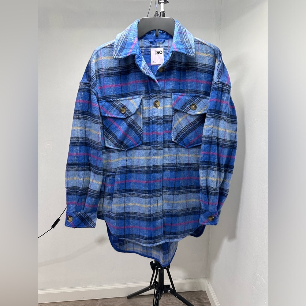 KOHL’S SO Blue Oversized Shackets